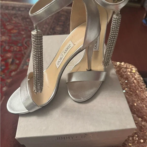 Jimmy Choo Silver Women's Heels - Picture 5 of 7